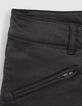 Girls&rsquo; black coated combat-style SLIM jeans-2