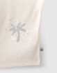 Ecru T-shirt met geborduurde palmen en lovertjes meisjes-4