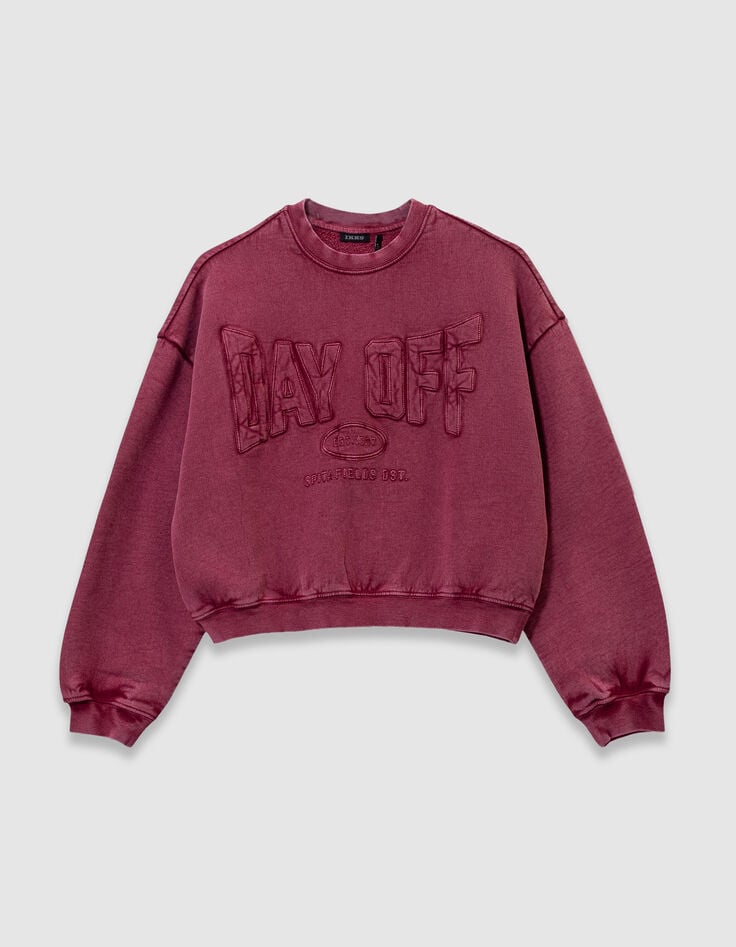 Sweat bordeaux maxi typo brodée fille-4 Sweat bordeaux maxi typo brodée fille-4
