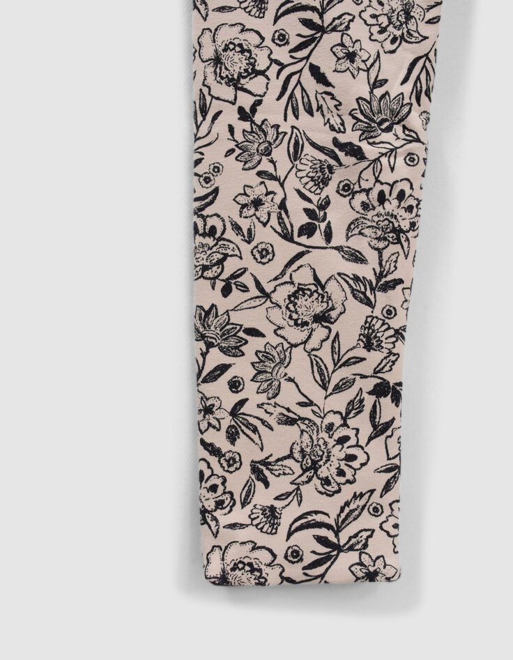 Leggings reversibles estampado flores gris ni&ntilde;a-7