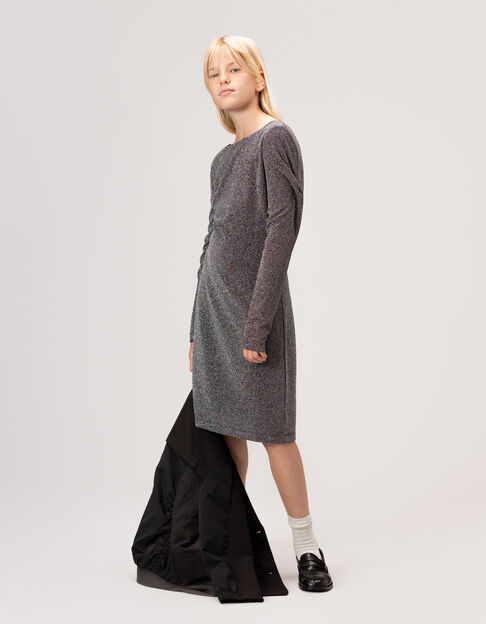 Schwarzes figurbetontes Mädchenkleid Milano-Strick - IKKS
