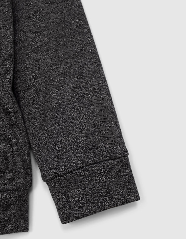 Graue Jungensweatjacke mit Brille und K-Print IKKS HERO-5
