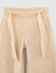 Girls’ marl sand wide-leg belted trousers-5