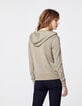 Cardigan zippé métallisé à capuche points résille femme-3