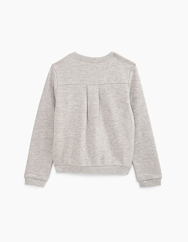 Girls’ medium grey marl Essential organic fabric cardigan-4 Girls’ medium grey marl Essential organic fabric cardigan-4