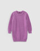 Girls’ dark pink knit sweater dress-1