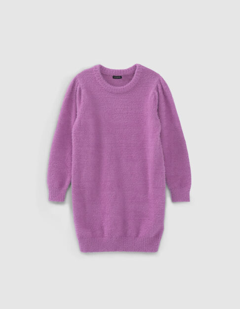 Dunkelrosa Mädchenstrickpulloverkleid - IKKS