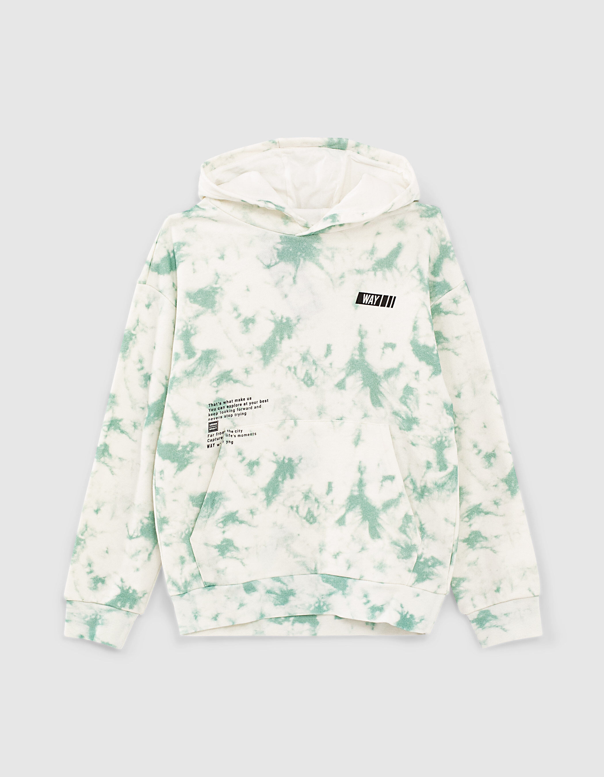 Boys mint tie dye look hoodie IKKS