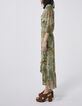 Cremeweißes langes Damenkleid, asymmetrisch, Paisley-Print-3