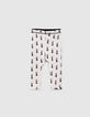 Leggings réversible mastic ananas et noir bébé fille-2