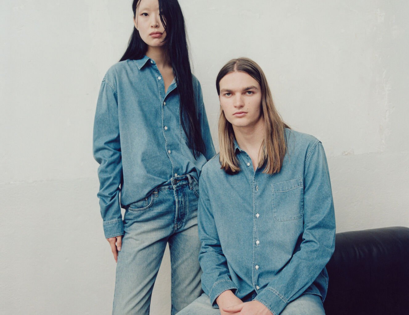 Gender Free-Overhemd in WATERLESS jeans Uniseks - IKKS-1