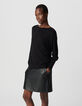 Schwarze Damenwendestrickjacke-3