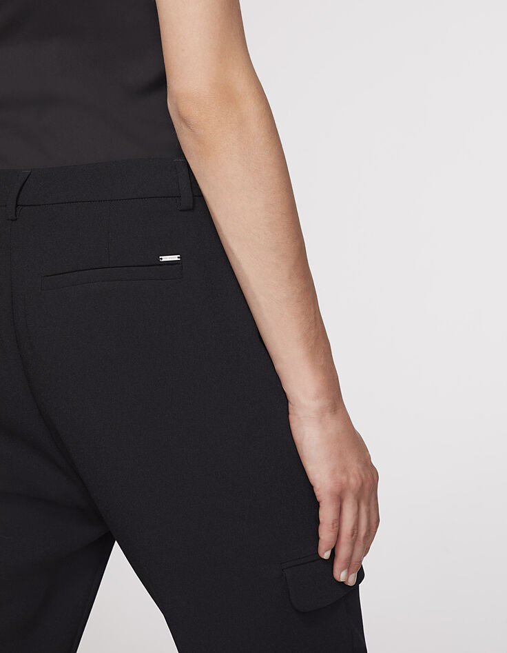 Pantalon crêpe envers satin poches plaquées femme-6
