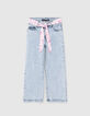 Vaqueros WIDE LEG azules cinturón pañuelo niña-1