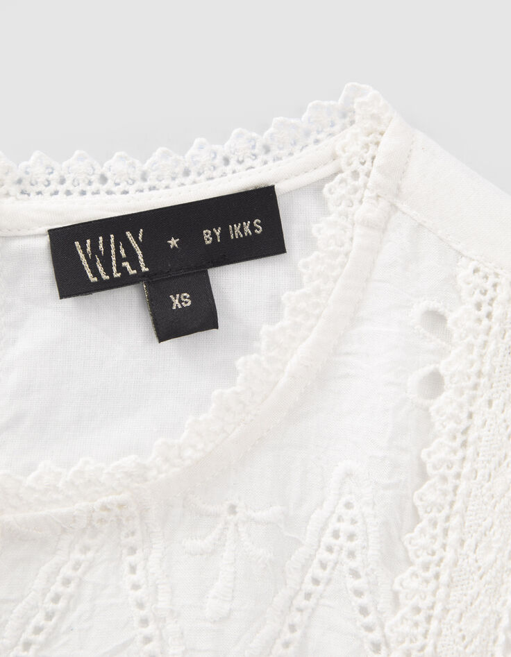 Blusa blanco roto plastr&oacute;n encaje ni&ntilde;a-5