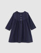 Marine kariertes 2-in-1-Kleid und Biker-Weste für Mädchen-5