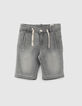 Boys’ grey bleach knitlook Bermudas-1