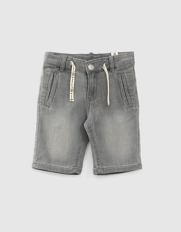 Boys’ grey bleach knitlook Bermudas-1