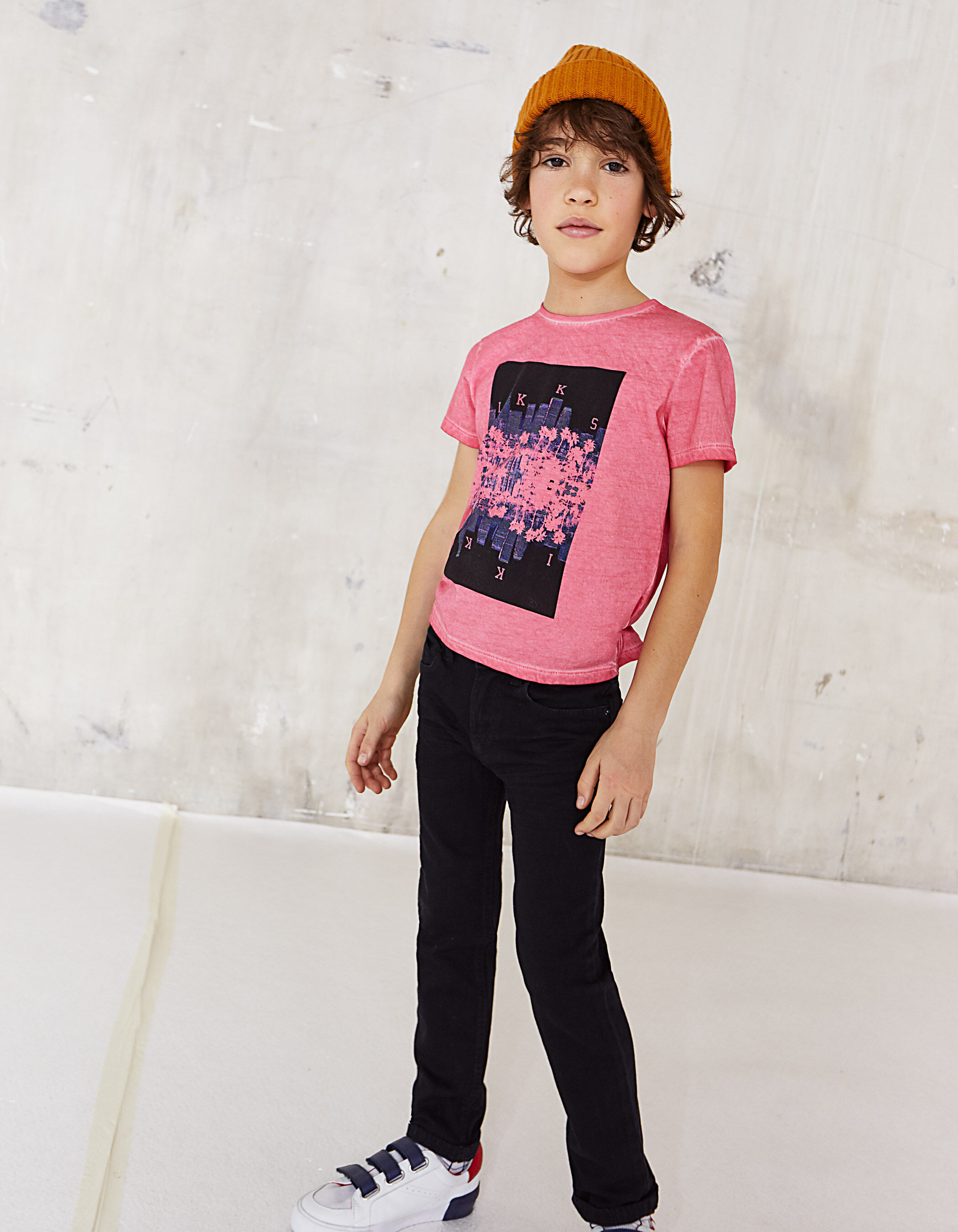 Tee shirt cheap rose garçon