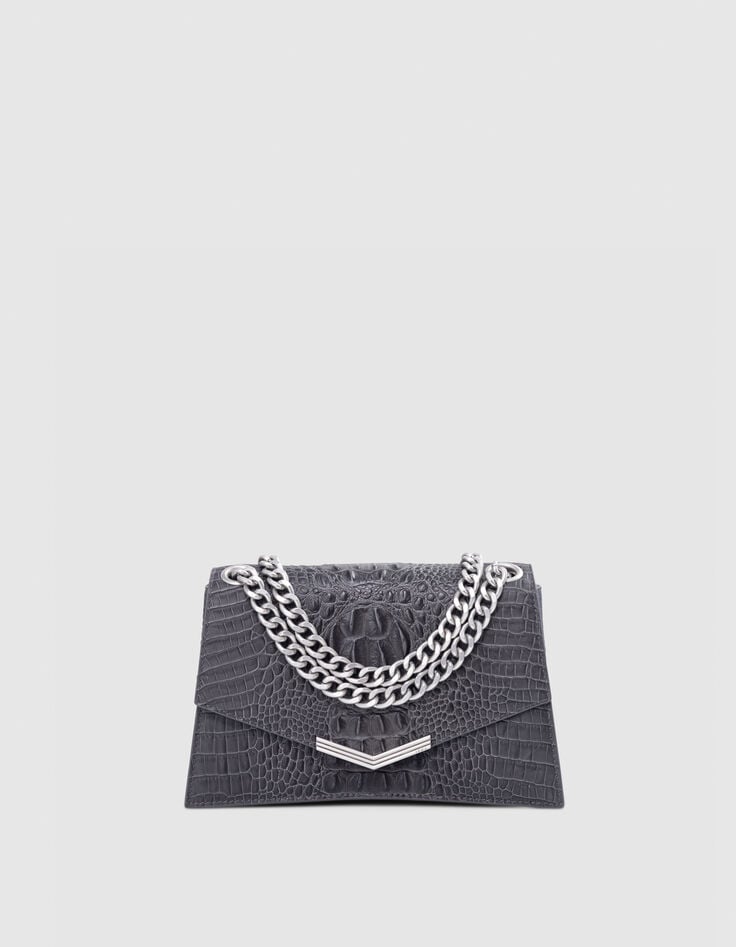 THE 1. ANIMALS crocodile-effect leather bag Size M Woman-1 THE 1. ANIMALS crocodile-effect leather bag Size M Woman-1
