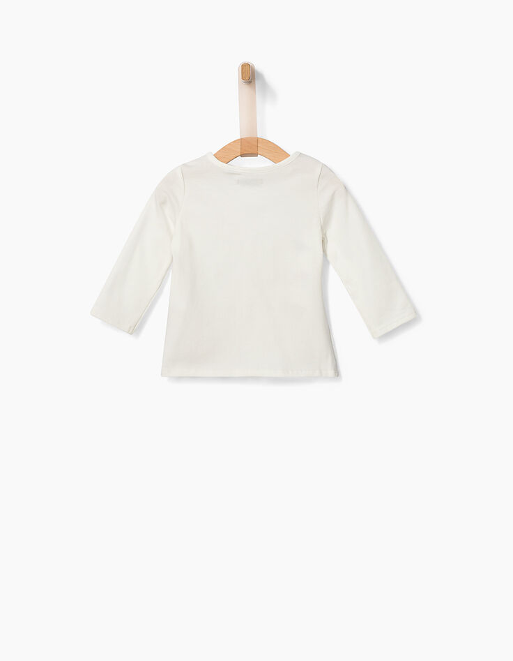 Tee-shirt blanc à petits motifs bébé fille-3 Tee-shirt blanc à petits motifs bébé fille-3