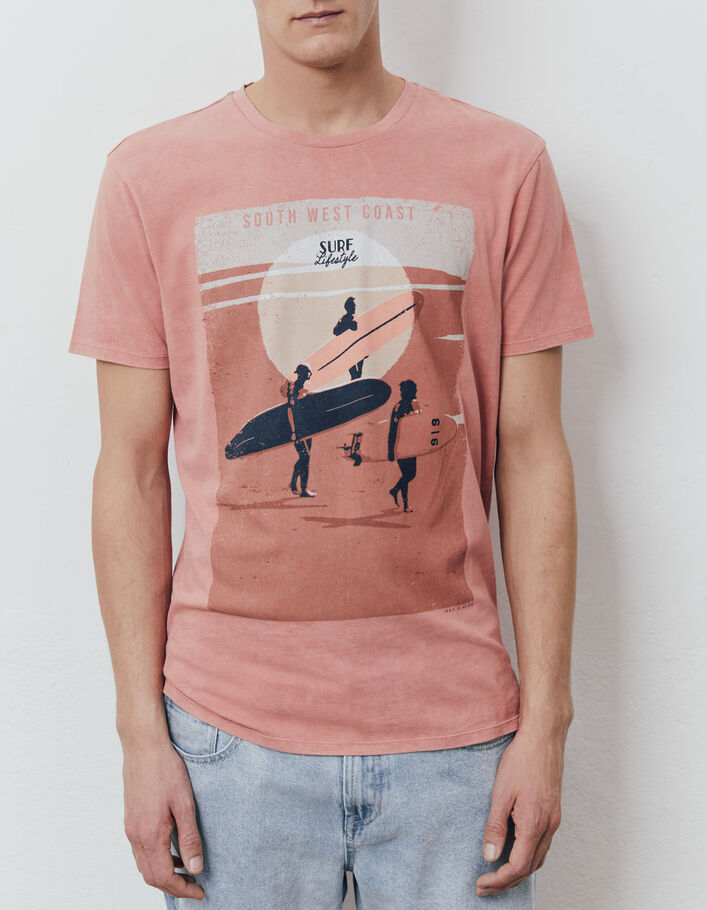 Tee-shirt corail visuel surfeurs Homme - IKKS