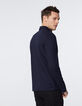 Polo azul marino manga larga Hombre-3