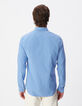 Men's EASY CARE slim blue striped shirt-3