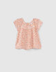 Perzik blouse microbloemetjesprint EcoVero™ babymeisjes-1