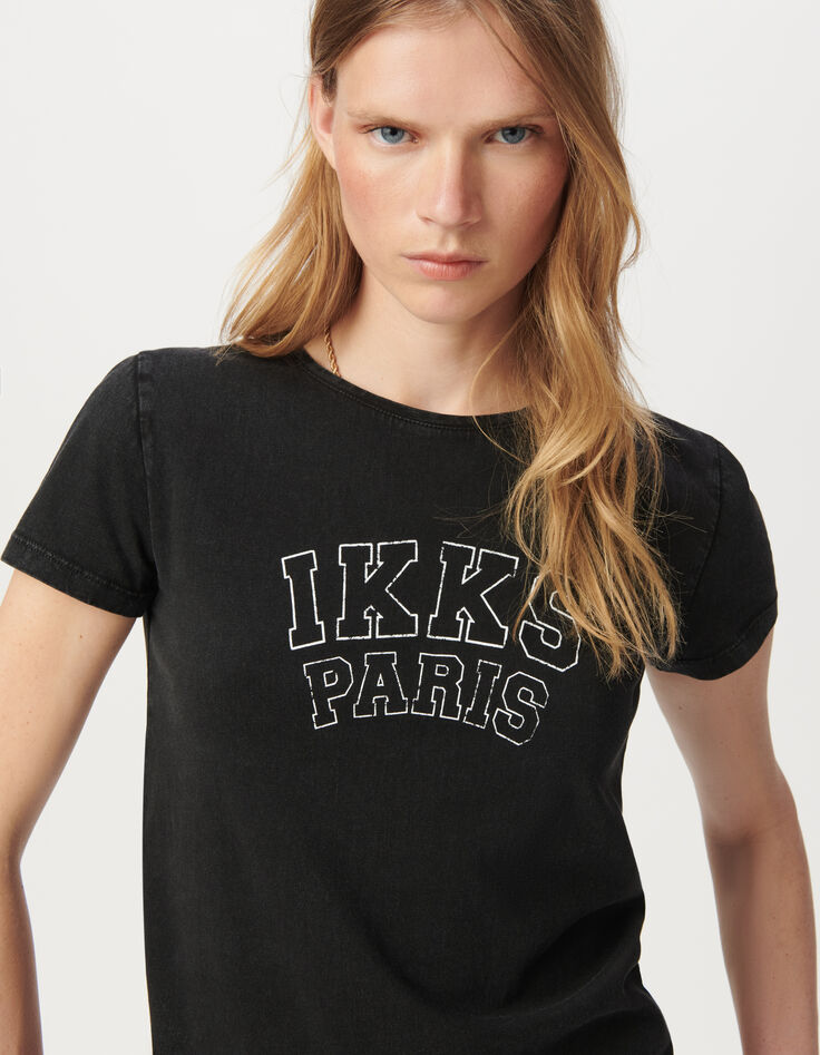 Tee-shirt manches courtes gris message-4