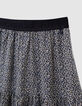 Falda corta azul marino leopardo-lazo niña-2