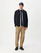 Men’s navy knit zipped cardigan-6