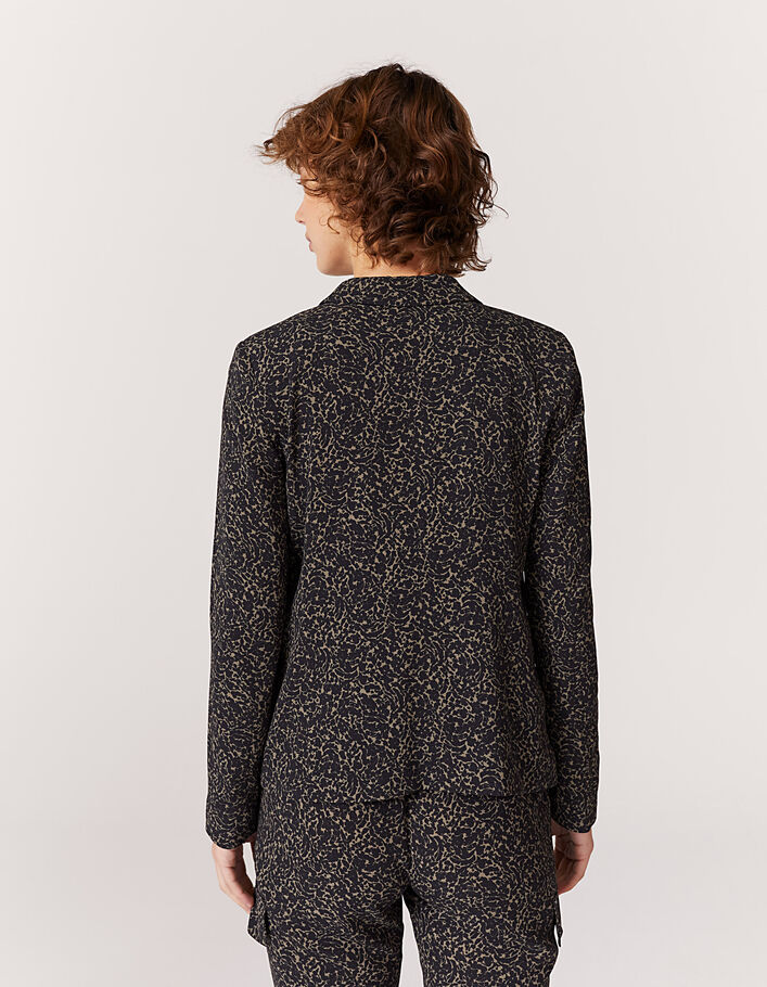 Women's khaki print polycrepe suit jacket - IKKS