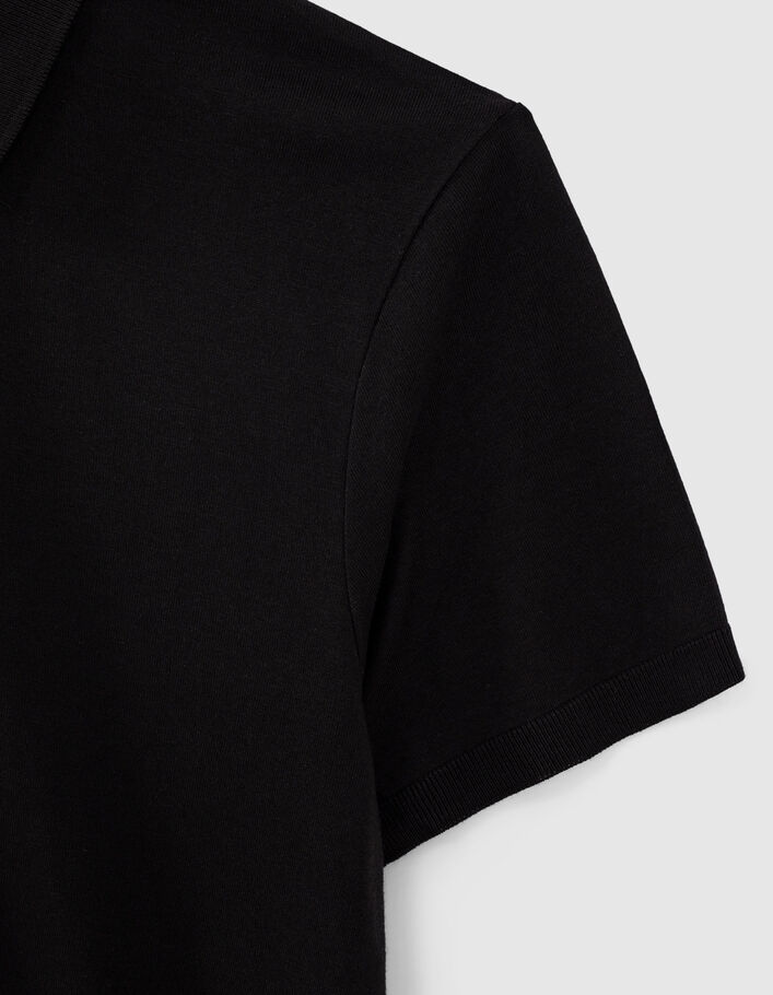 Men’s black cotton modal polo shirt - IKKS