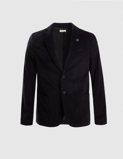 Men’s black smooth velvet suit jacket - IKKS