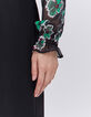 Zwarte blouse maxi bloemenprint volants Dames-3