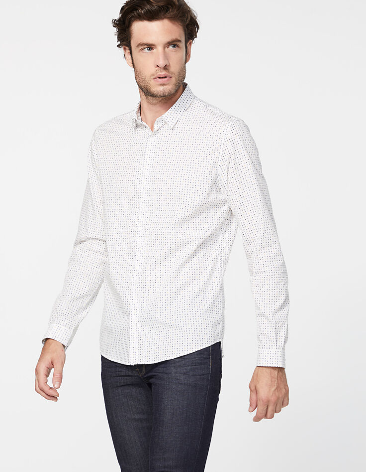 Camisa SLIM blanca estampado letras NYC Hombre-2