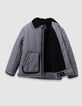 Blaue Jungensteppjacke mit Velourskragen-6