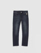 Vaqueros skinny azules vintage recortes ni&ntilde;o-1