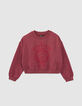 Sweat cherry visuel montagnes floqu&eacute; fille-1