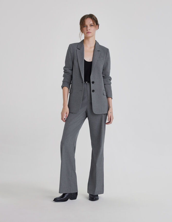 Women's grey pinstripe suit jacket - IKKS