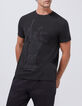Schwarzes Herren-T-Shirt mit Freiheitsstatuen-Stickerei-2