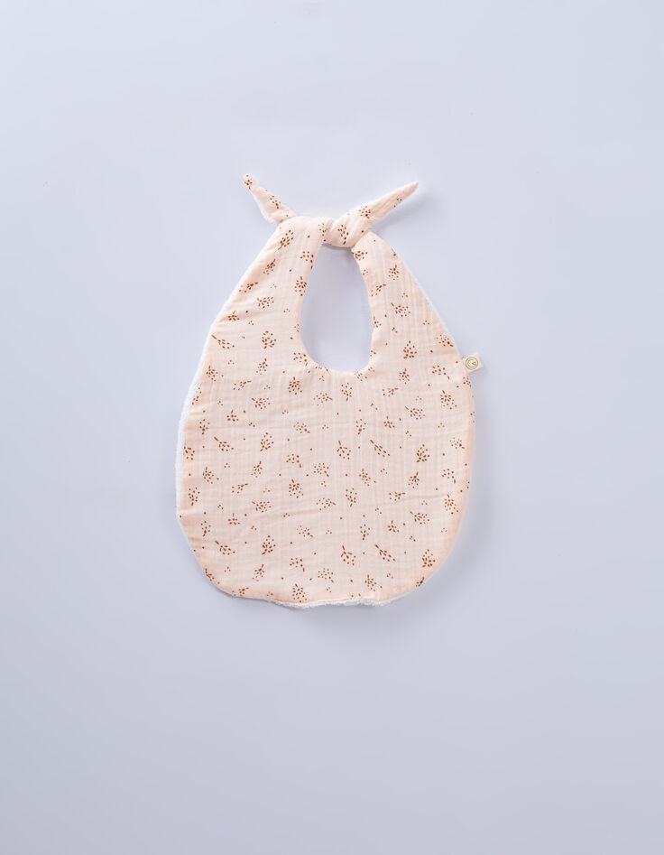 Bavoir rose gaze de coton bio GABRIELLE PARIS -1 Bavoir rose gaze de coton bio GABRIELLE PARIS -1