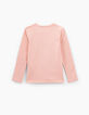 Camiseta rosa empolvado mensaje purpurinas niña-3