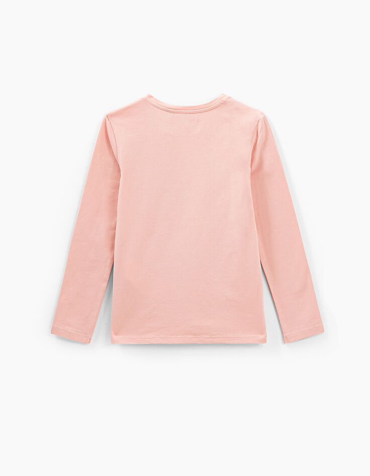 Camiseta rosa empolvado mensaje purpurinas niña-3
