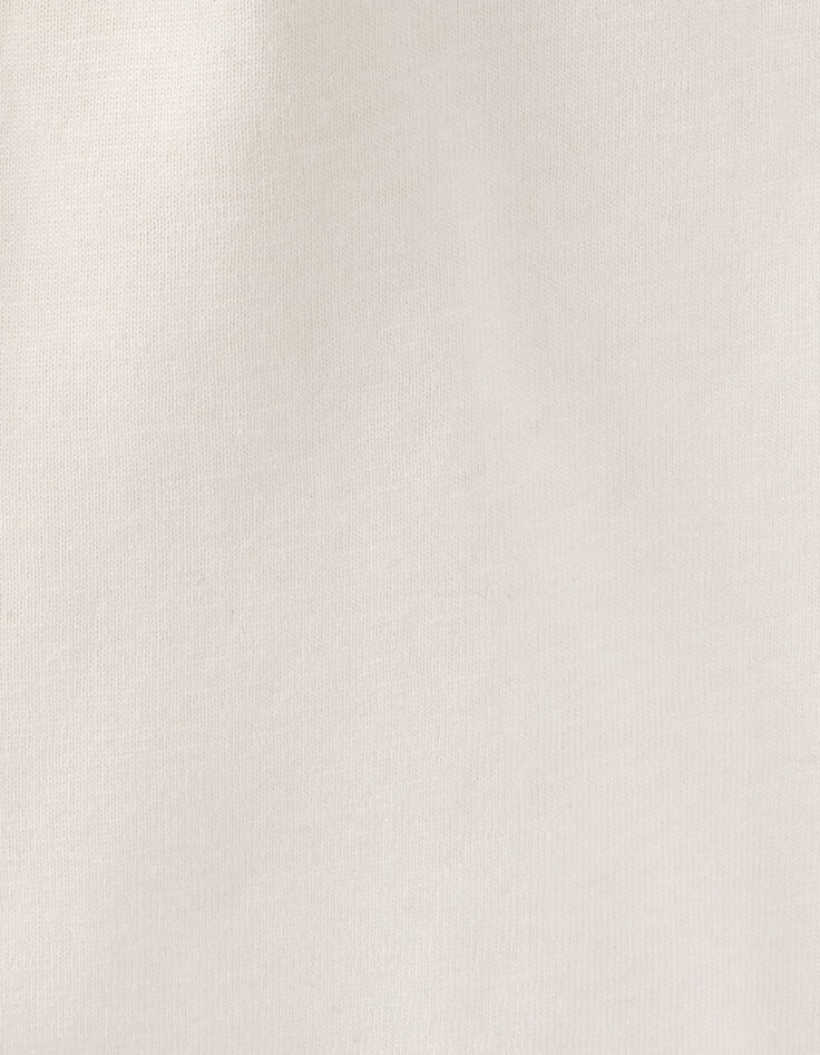 Ecru T-shirt met geborduurde palmen en lovertjes meisjes-6