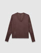 Tee-shirt bordeaux lurex manches chauve-souris Femme-5