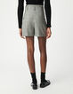 Women's black Prince of Wales shorts-3