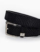 Ceinture noire en cuir nubuck effet croco Homme-2