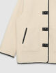 Manteau réversible écru sherpa et noir Femme-2